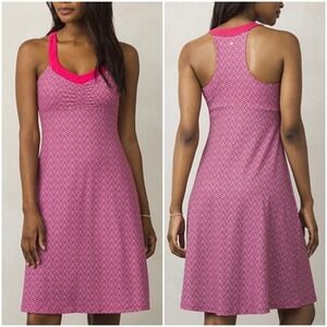 Prana Shauna Dress Cosmo Pink Compass Racerback Tank Women's Size XL
